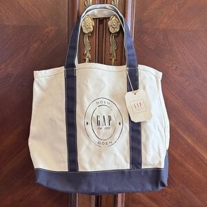 GAP X Doen Canvas Tote Bag - Cream & Navy Trim